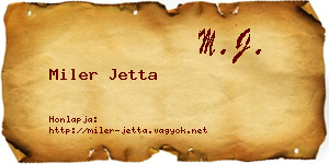 Miler Jetta névjegykártya